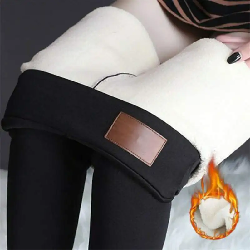 Winter Tight Warm Thick Cashmere Pants High Waist Pants Warm Pants