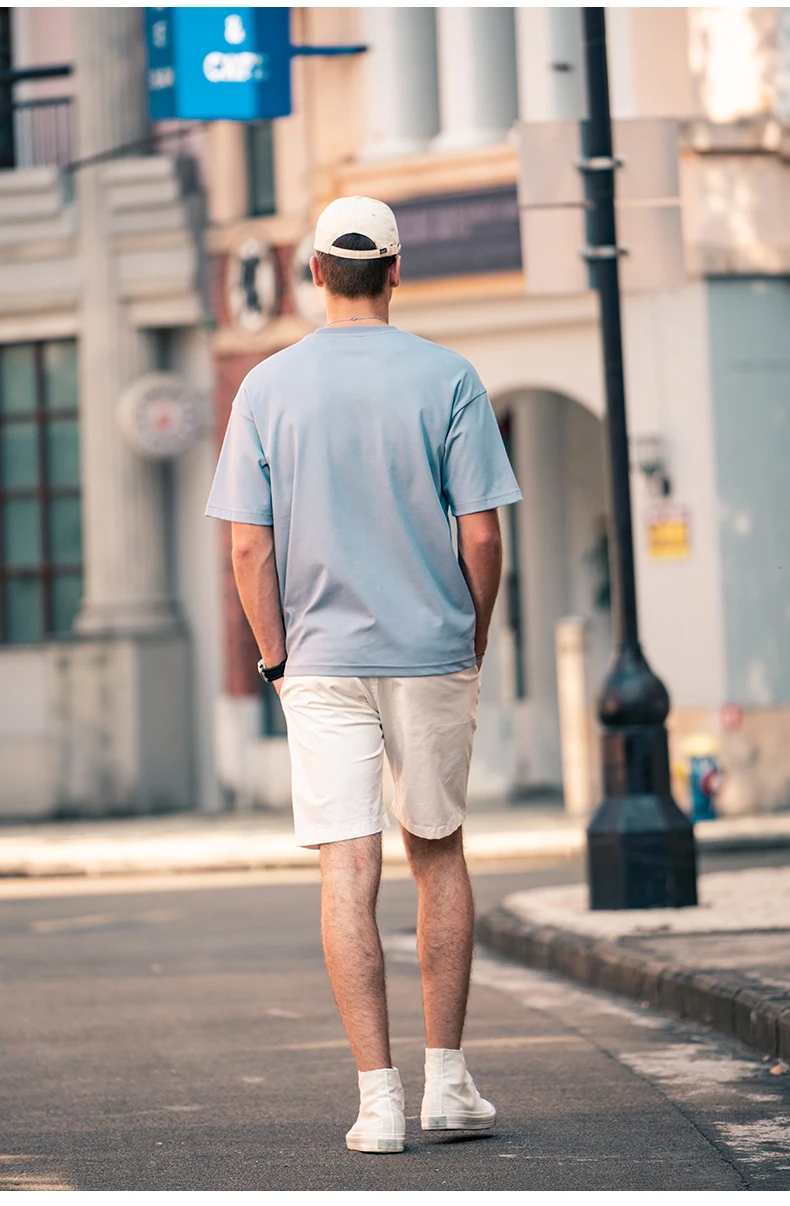 

YTX931 Ice silk cotton 3D embossed letters Japanese loose five-point sleeve short-sleeved T-shirt