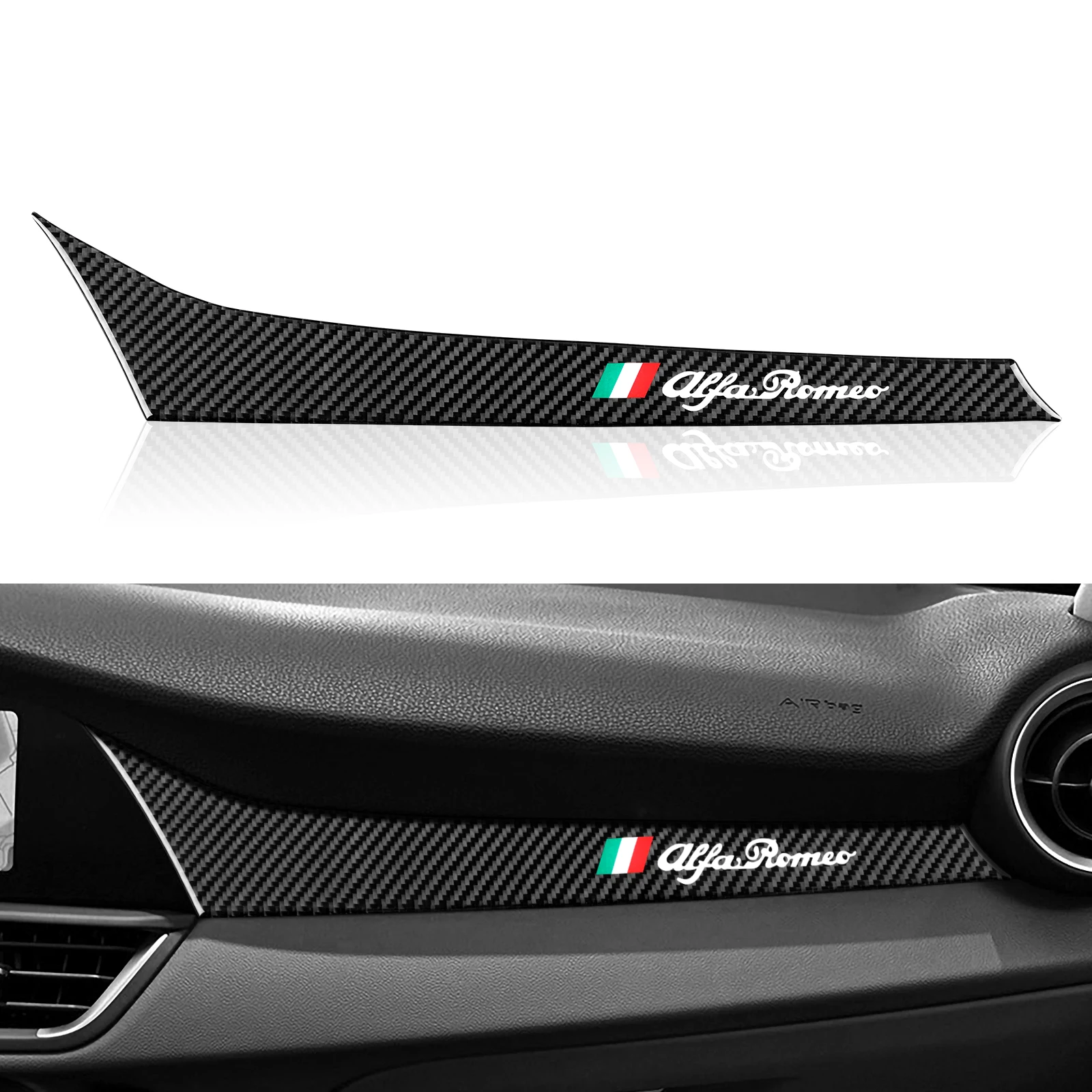 Carbon Fiber Sticker Decal Car Dashboard Sticker Interior Cover Trim for Alfa Romeo Giulia 2017 2018 2019 Accessories