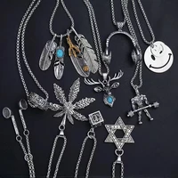 fashionable man simple retro personality creative hip hop rock stainless steel necklace pendant pendant sweater chain jewelry