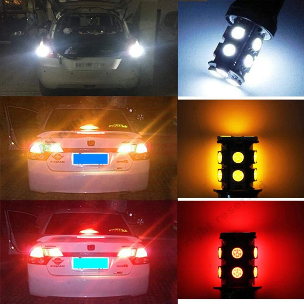2 шт. светодиодные лампы 1156 BA15S P21W RV Кемпер трейлер 13 SMD 1141 1003 12 В 24 В|Сигнальная