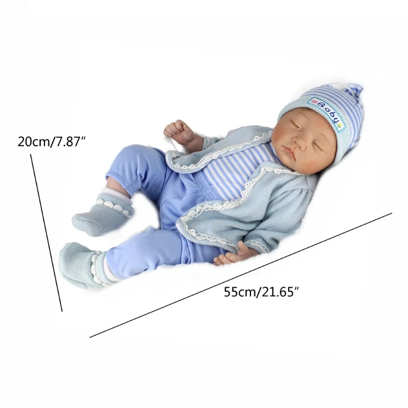 

Baby Dolls 55 cm Full Silicone Vinyl Body Rebirth Doll, Beautiful Like Real Dolls Lifelike Cute Toy Reborn Baby Reborn