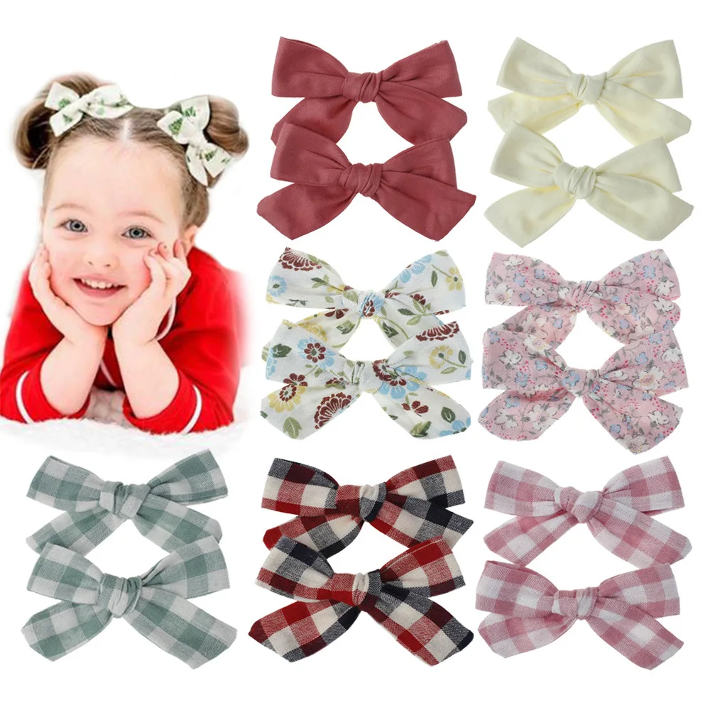 Повязка на голову из ткани в клетку 36 шт./лот 3 2 дюйма или заколка для волос бант с