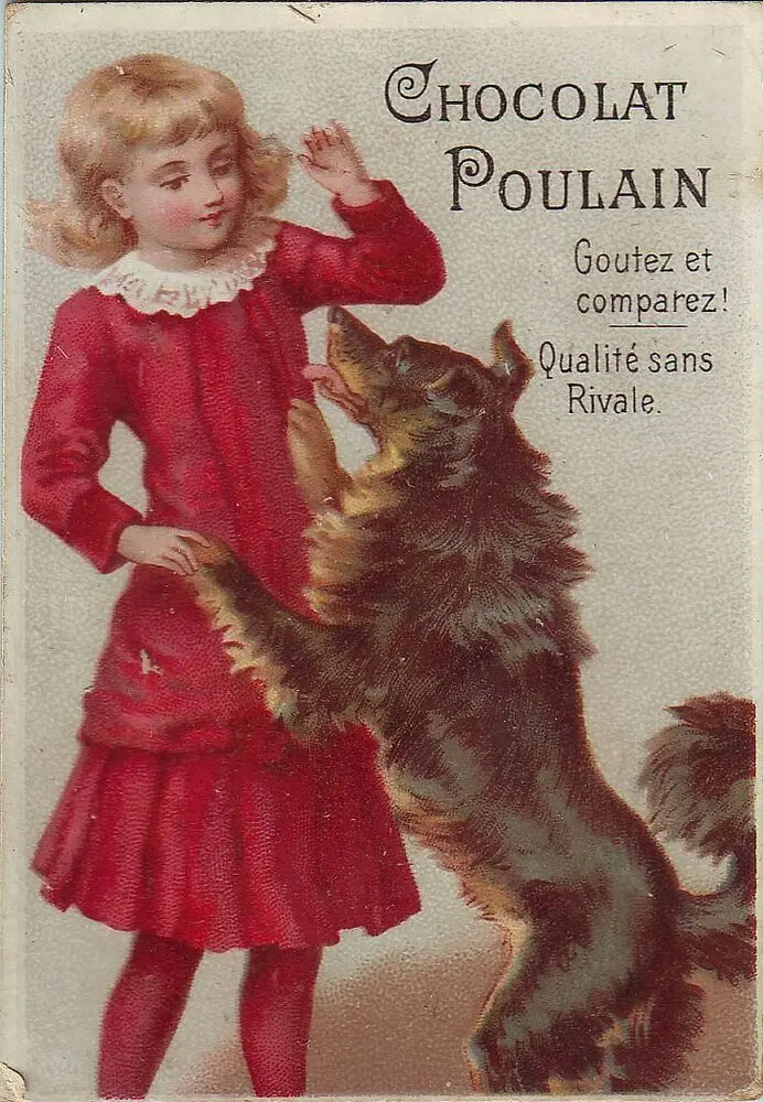 CHOCOLAT POULAIN большая металлическая жестяная вывеска постер на стену табличка для