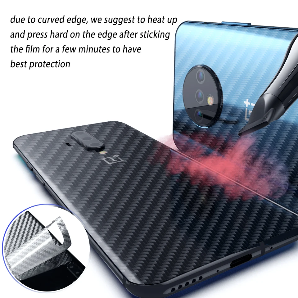 Защитная пленка для Oneplus 7 7T pro углеродное волокно защитная наклейка 1 + задняя