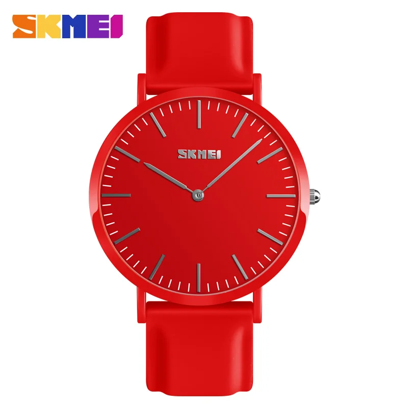 Men red L SKMEI Для мужчин и Для женщин кварцевые часы Элитный бренд силиконовые Повседневное модные пару часов жизни Водонепроницаемый 30 м 9179 Relogio Masculino - Цвет: Men red L