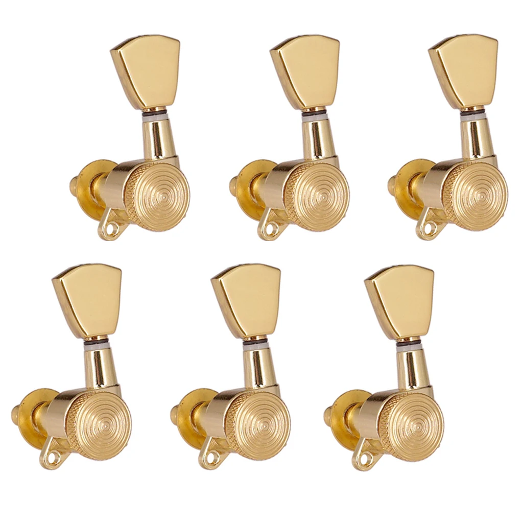 6 Pieces 6L Left Closed String Tuning Keys DIY for Acoustic Electric Guitar Parts Golden | Спорт и развлечения