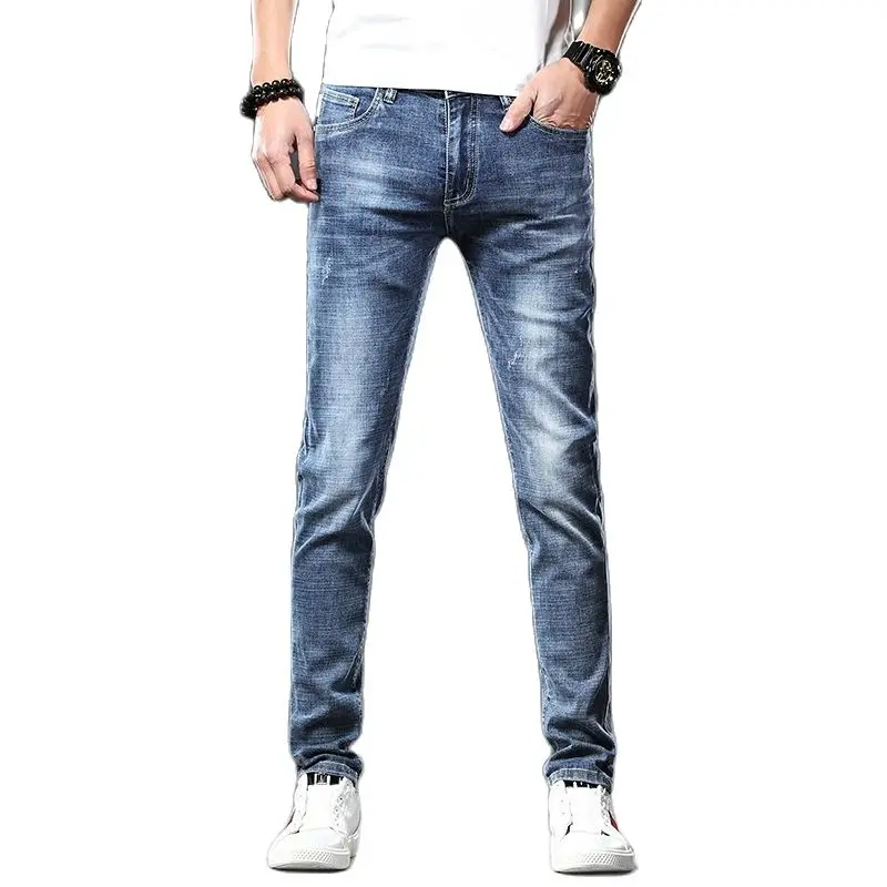 

Jantour Brand Skinny jeans men Slim Fit Denim Joggers Stretch Male Jean Pencil Pants Blue Men's jeans fashion Casual Hombre new