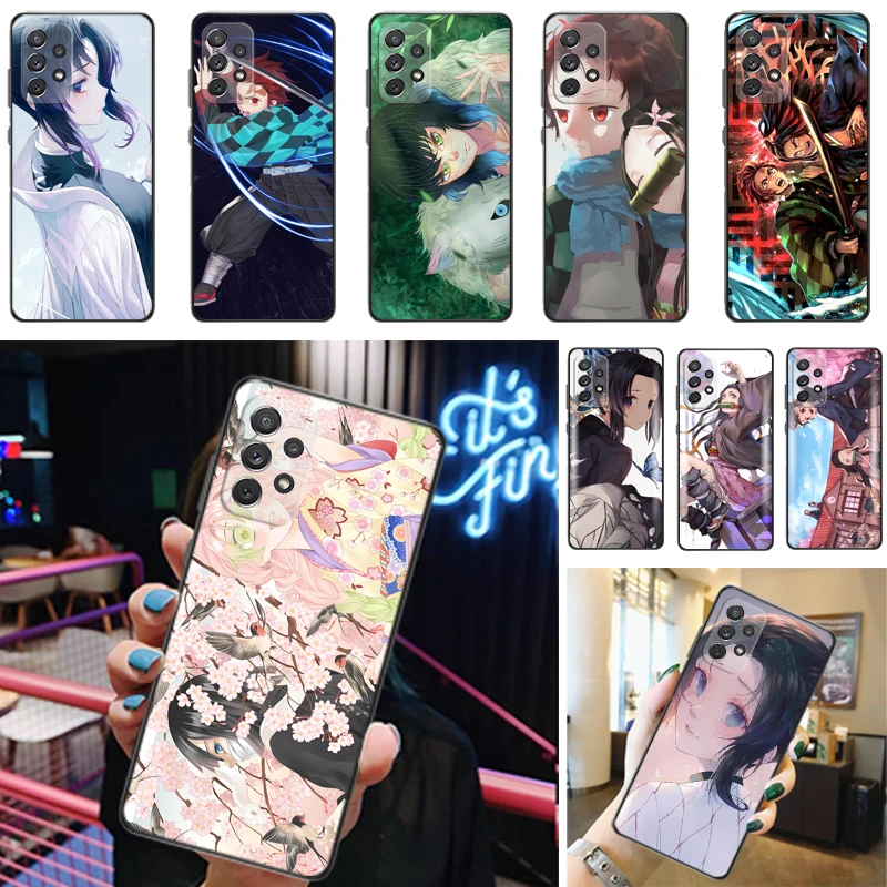 

Demon Slayer Agatsuma Zenitsu Kamado Tanjirou Kamado Nezuko Kimetsu No Yaiba Phone Case For Samsung Galaxy A52 4G 5G A72 Funda