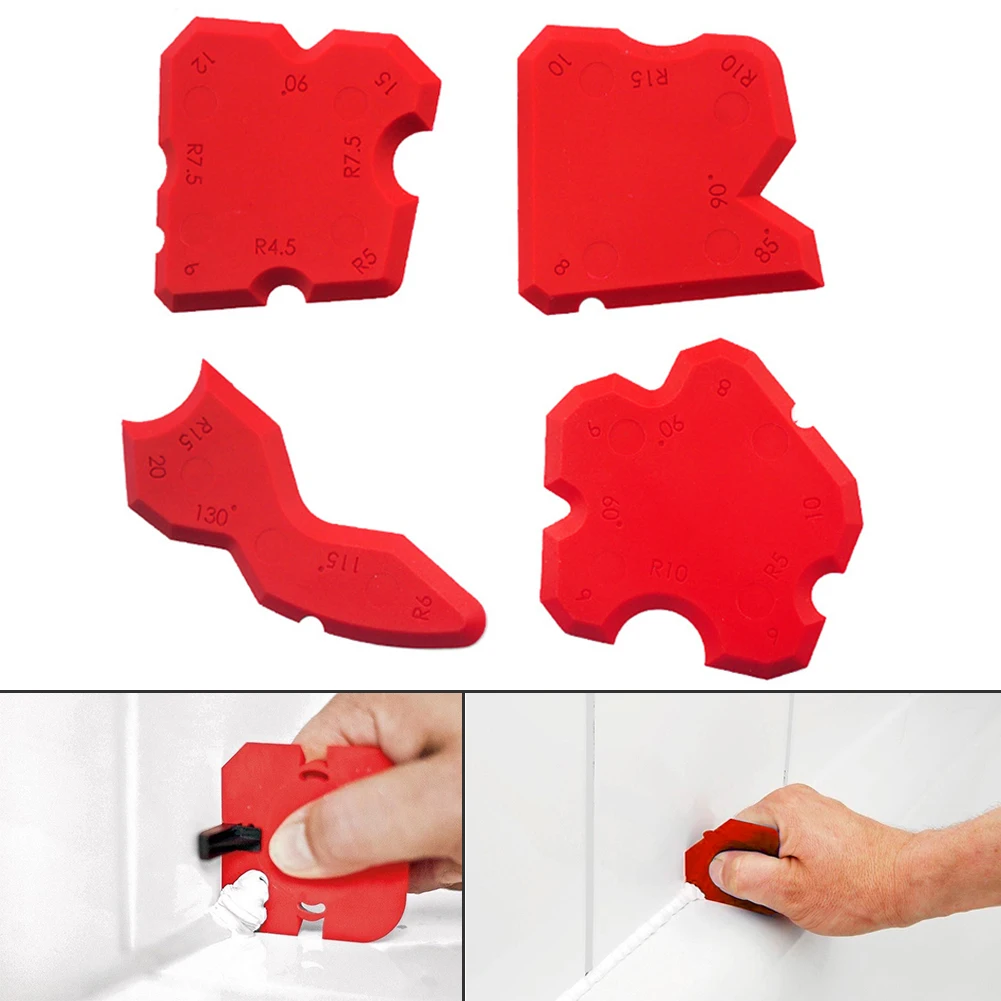 

4pcs Corner Scraper Grouting Caulking Line Joint Profiling Finishing Applicator Tool Kit Smoothing Silicone Sealant