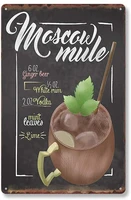 royal tin sign moscow mule wine whiskey 11 8 7 8 inches rectangle metal signs for home and kitchen bar cafe gas station