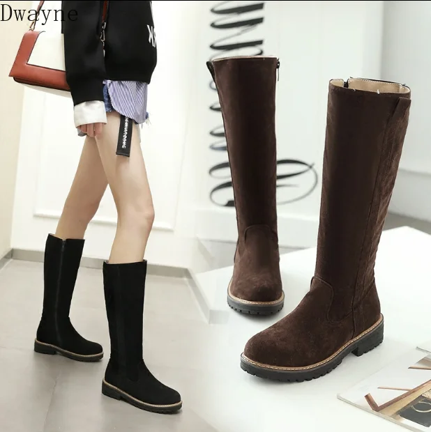 

2019 winter new flat boots wild and velvet warm cotton boots women