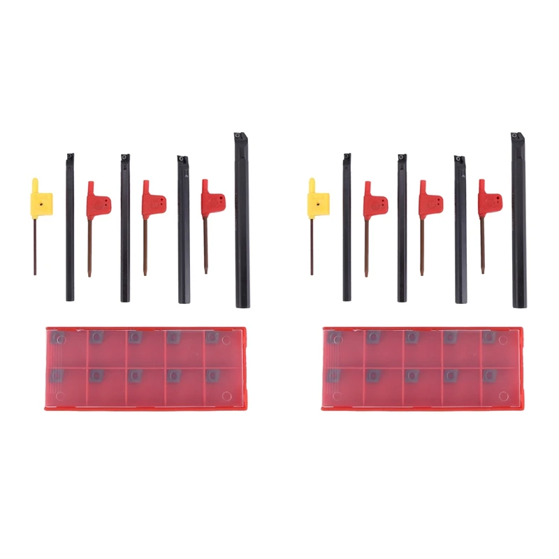 

8 Set of 7/8/10/12mm Sclcr Lathe Boring Bar Tool Holder+10Pcs Ccmt 0602 Inserts