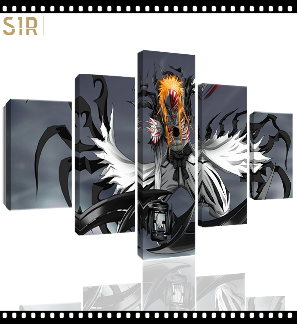 

Bleach Wall Art 5 Pieces Canvas Painting Poster Pictures Home Decor Living Room HD Printed Game Poster Anime Wall Art