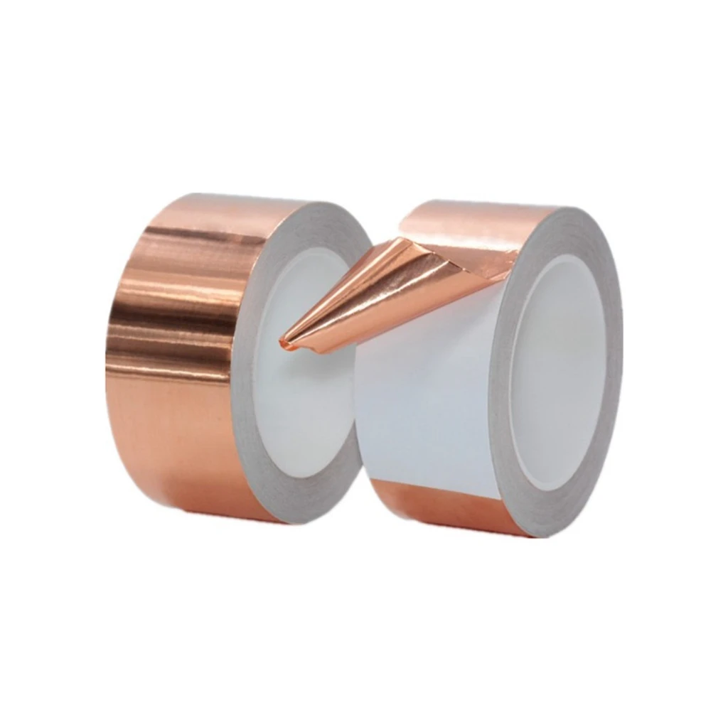 15mm Conductive Copper Foil Tape Strip Single Side Adhesive Mask Electromagnetic Shield Eliminate EMI Anti-static Heat Resist |