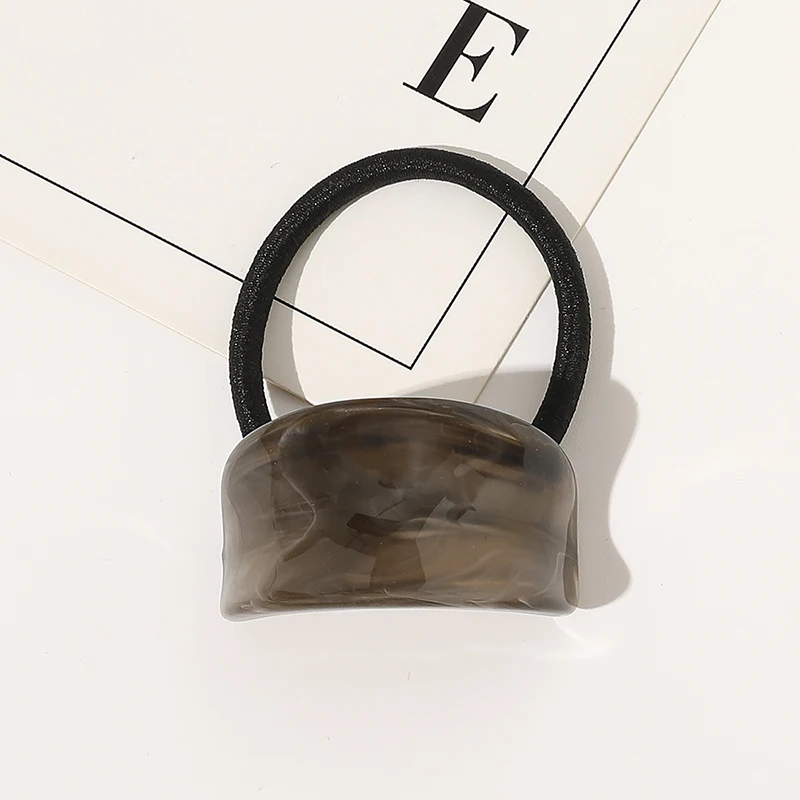 

Camber-shape Matte Wood Grain Hair Ring Glossy Arcuate Geometric Hair Ties Scrunchies Women Elastic Hair Rubber Band Accessories