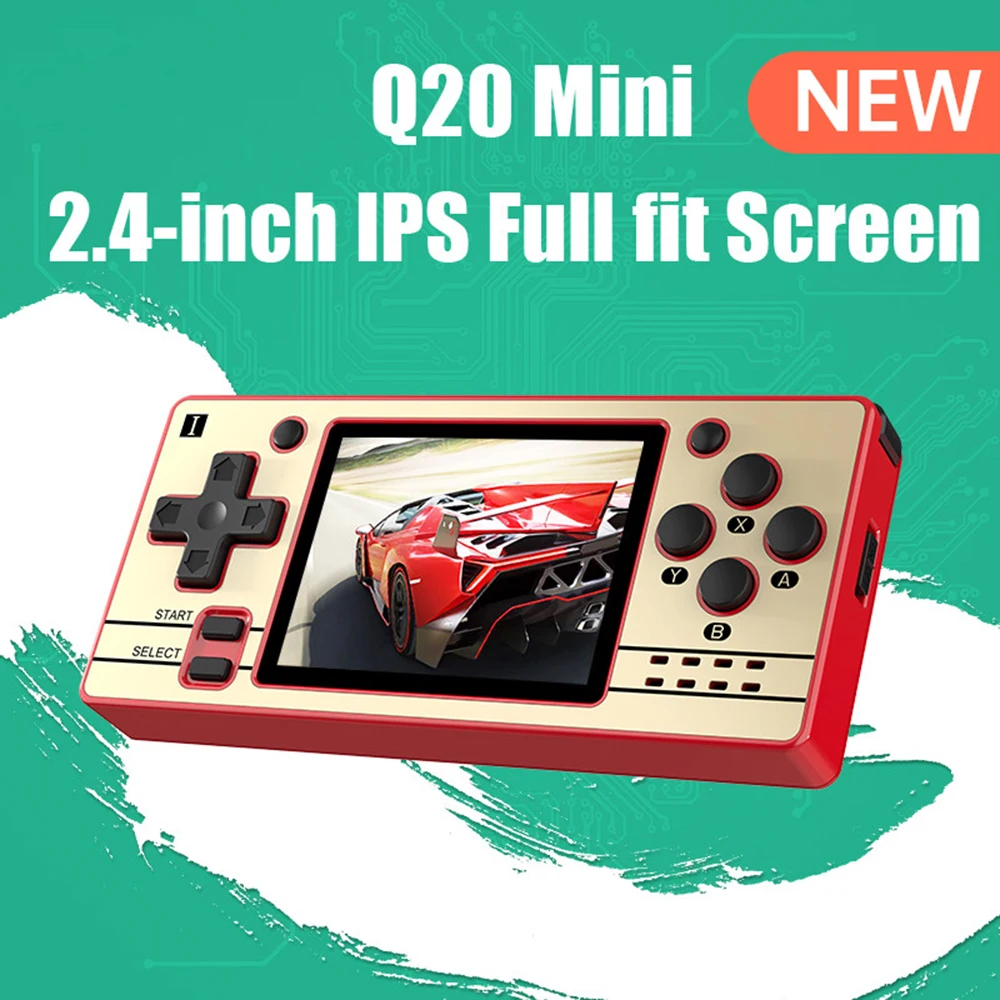 

POWKIDDY Q20 MINI Open Source 2.4 Inch OCA Full Fit IPS Screen Handheld Game Console Retro PS1 New Game Players Children's gifts