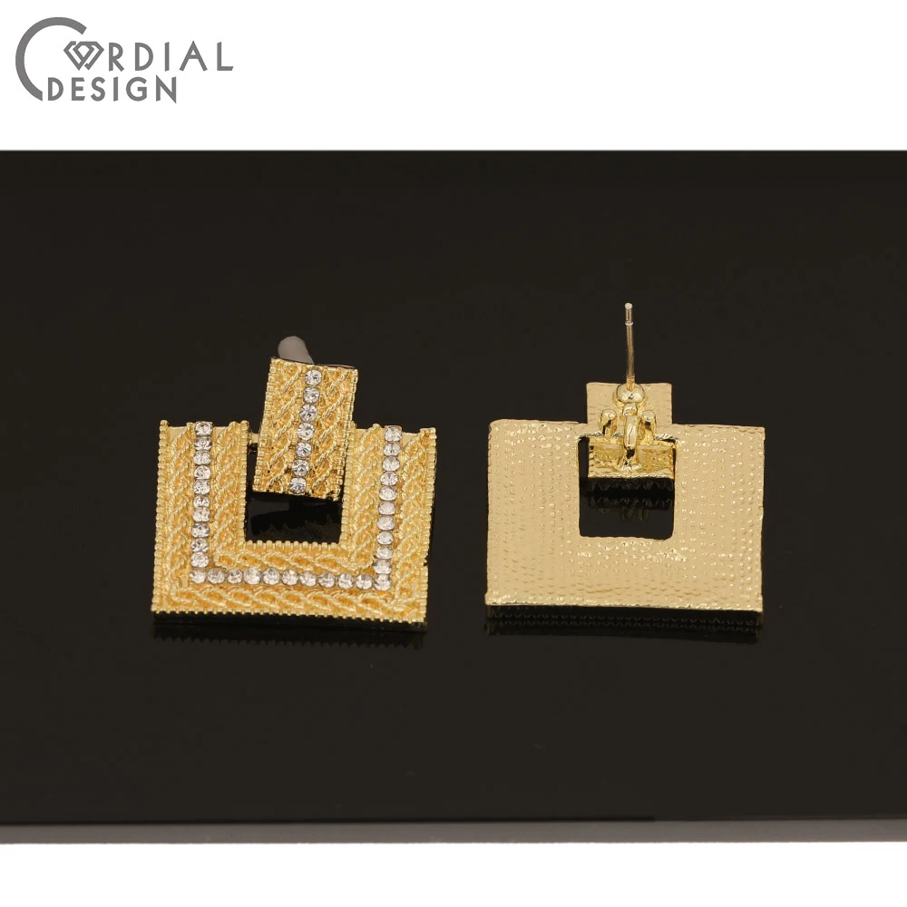 

Cordial Design 40Pcs 24*28MM Jewelry Accessories/Hand Made/Rhinestone Earring Stud/Square Shape/DIY/Jewelry Findings & Component