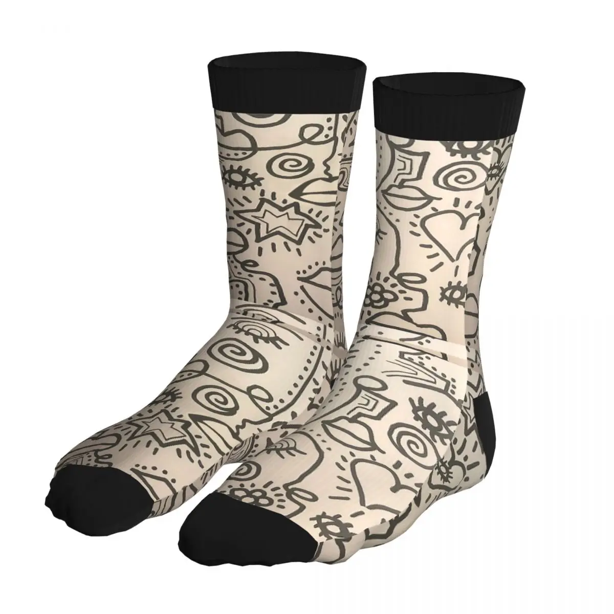 

Pop Line Drawing Socks Men 90% Polyester Funny Socks Winter Party