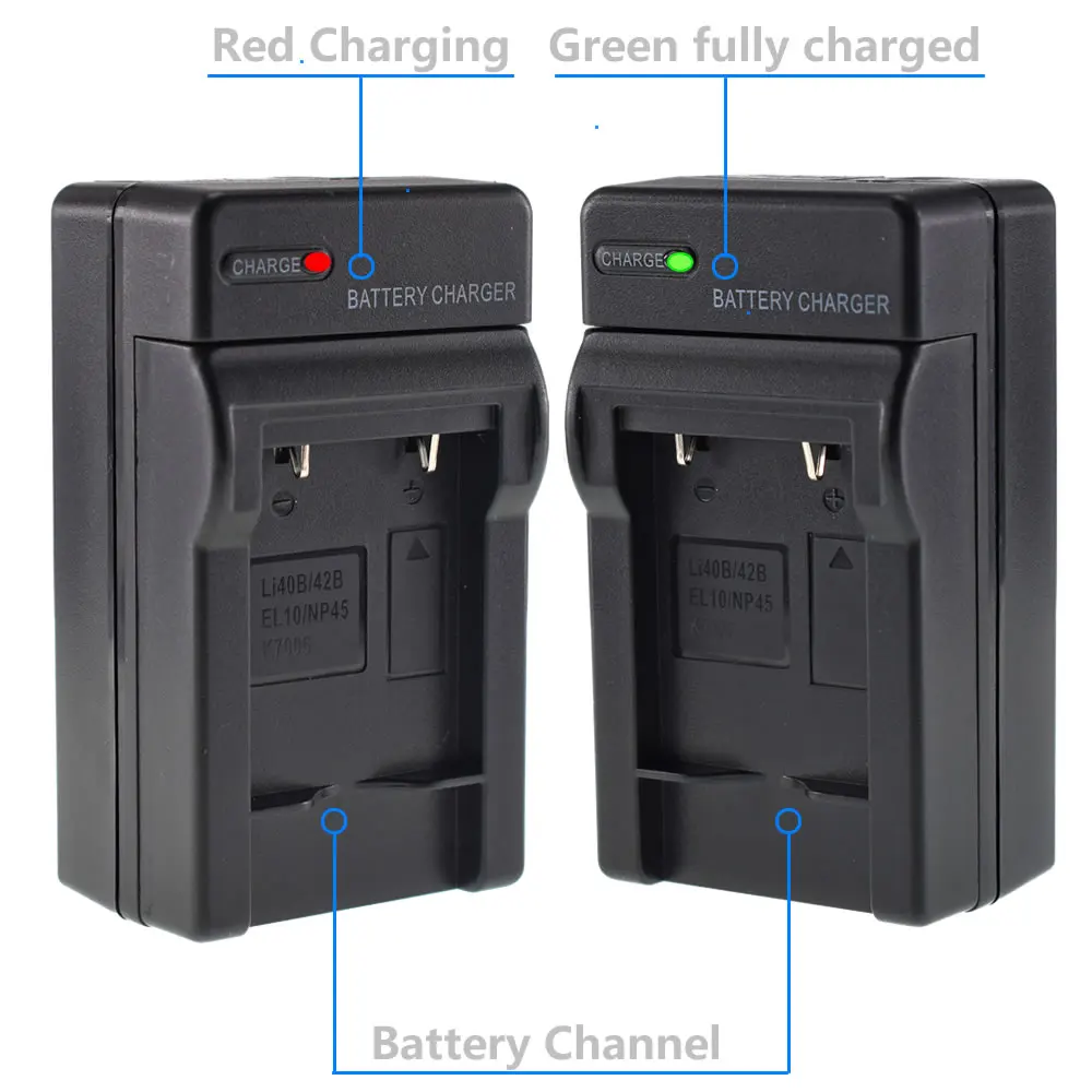 2X литий-ионным Батарея + Зарядное устройство для цифровой камеры Olympus Li-40B Li-42B Nikon