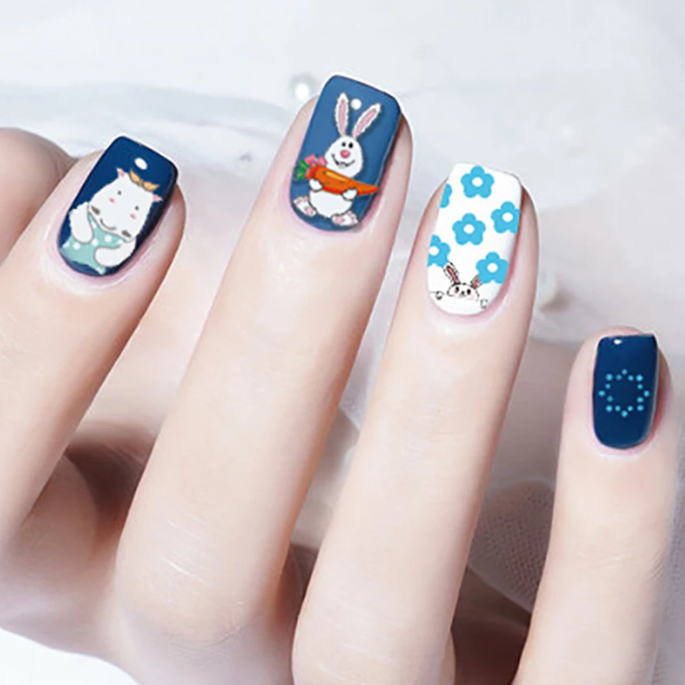 1 лист мультяшных животных детские наклейки для ногтей Панда Коала Тедди Медведь