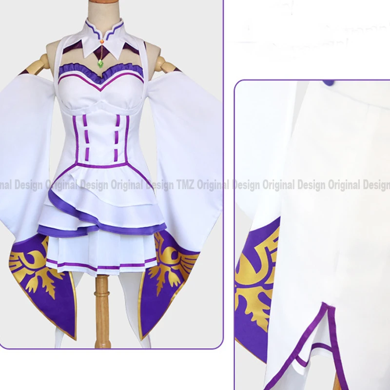 Платье Emilia Re Zero наборы для косплея парик Для женщин Косплей Эмилия костюм аниме