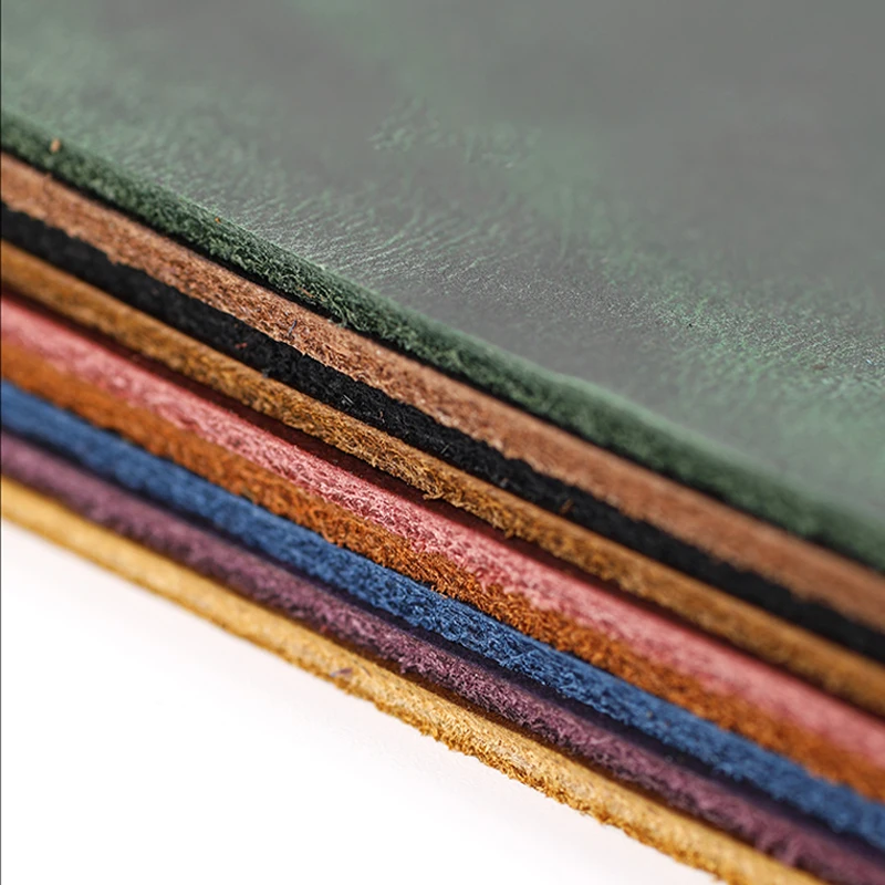 Темно оранжевая натуральная телячья кожа 2 мм Крейзи Хорс для поделок сделай сам