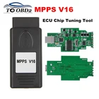 Новый MPPS V16 автоматический ECU чип интерфейс настройки многоязычный OBD OBDII чтение и запись ECU Флешка для RDC15 EDC16 EDC17 высокое качество