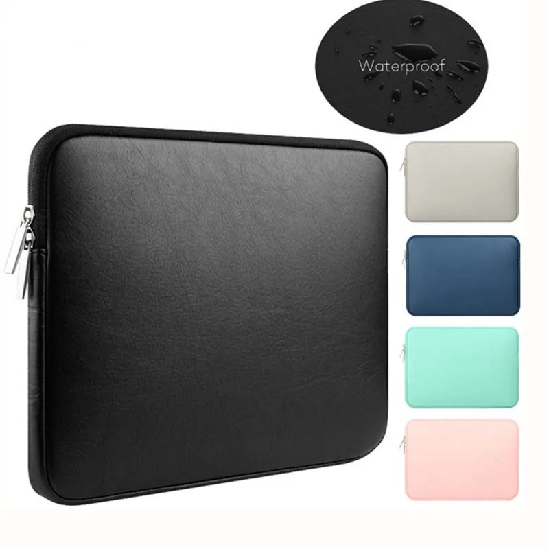 

Leather laptop bag for 2020 Macbook Air 13 Pro Retina 11 12 15 inch notebooks case for Huawei Matebook xiaomi Shell pouch sleeve