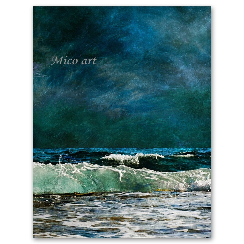 

Latest Handmade Realistic Sea Wave Oil Painting Abstract Wall Canvas Picture Canvas Modern Art Home Wall Showpieces Artwork