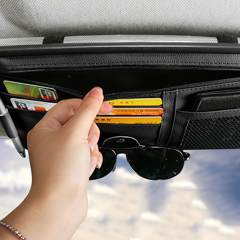 Автомобильный солнцезащитный козырек очки Билл ручка Бизнес держатель для карт