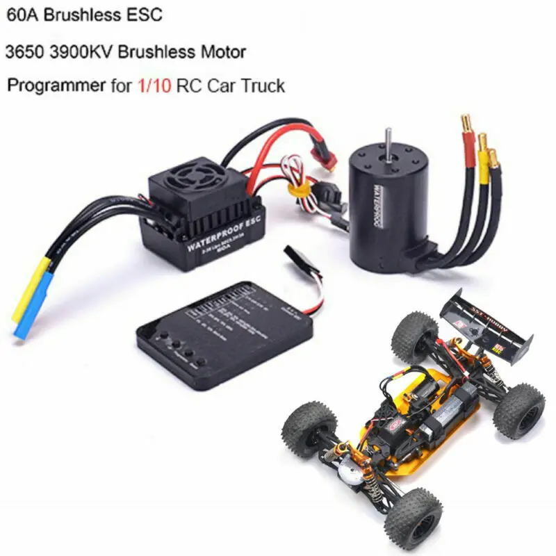 

Прочный бесщеточный двигатель 3650 3900KV 60A бесщеточный ESC электрический регулятор скорости для 1:10 1/10 RC Car