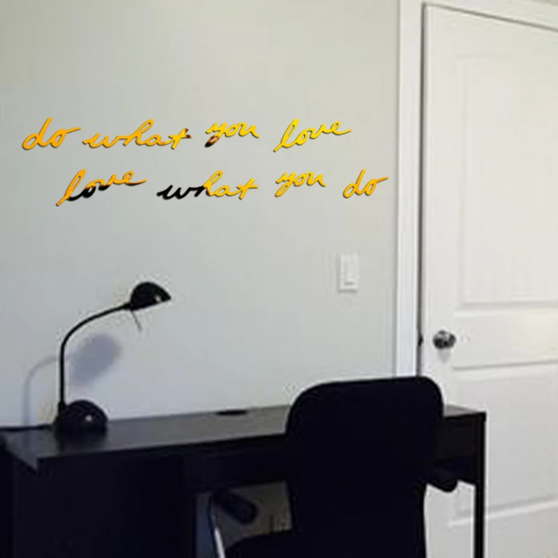 Оригинальный самоклеящийся настенный Постер &quotdo what you love do&quot зеркальная