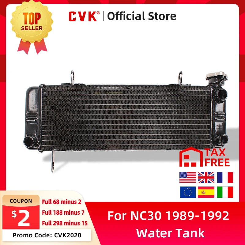 

CVK Motorcycle Aluminium UP Radiator Cooler Cooling Water Tank for HONDA VFR400 NC30 1989-1992 RVF400 NC35 30V4 VFR 1994-1996