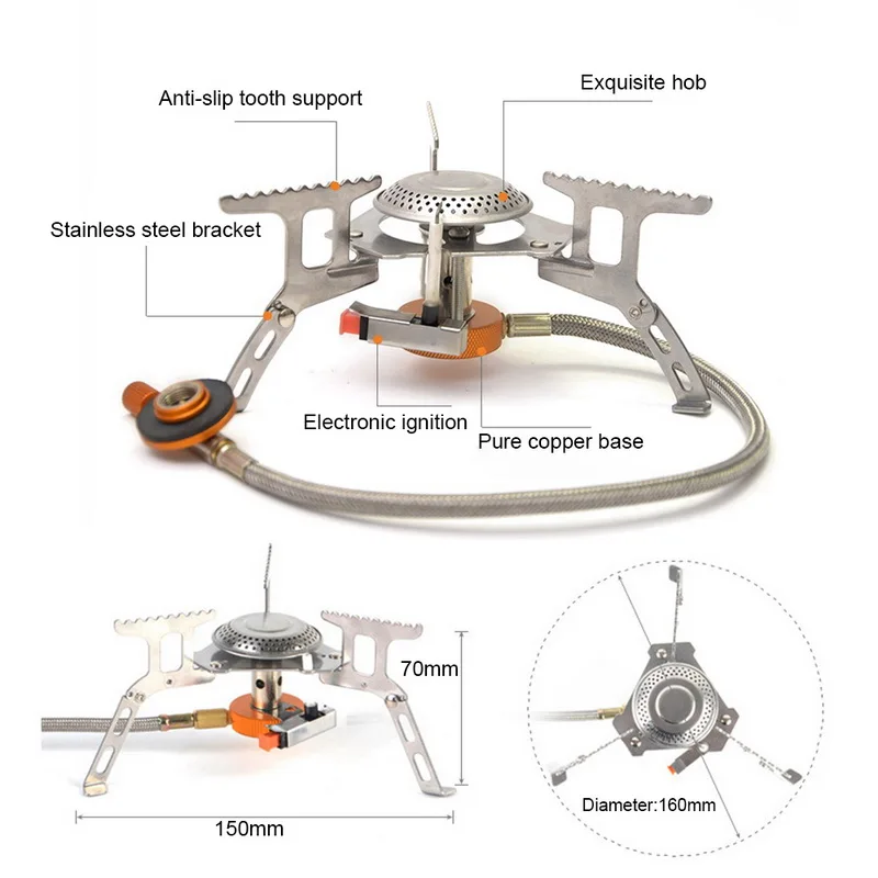 3500 Вт наружная газовая плита горелка для кемпинга складная электронная из
