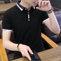solid color 2022 new summer short sleeved cotton polos mens business polo tees casual slim tops shirts m 3xl t shirts clothing