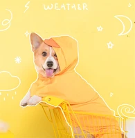 dog raincoat with hood solid coloar waterproof puppy small dog rain coat jacket for dogs cats apparel clothes