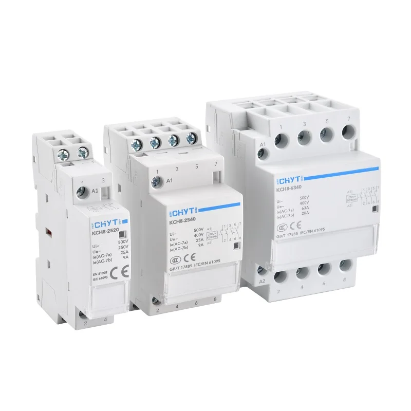 Бытовой модульный электрический контактор CHYT KCH8-25 4P 4NO 4NC или 2NO 2NC AC 400 в 25A для