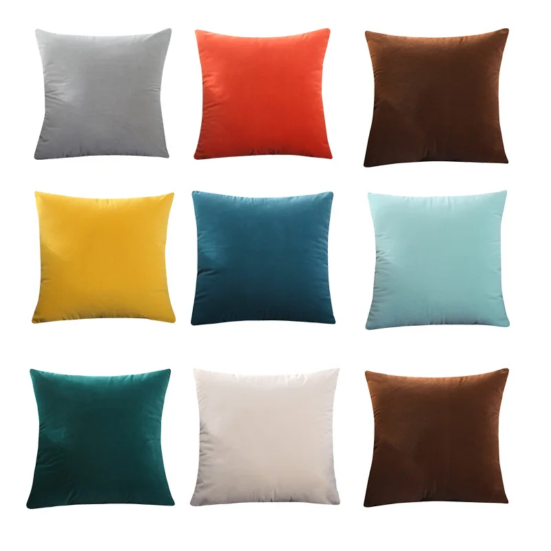 

Solid Velvet Sofa Cushion Pillow Cover 30x50/40x40/45x45/50x50CM Throw Pillow Cover 1PC Soft Square Rectangle Zipper Pillowcase