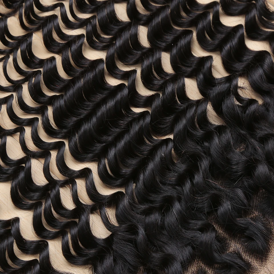 30 34 36 дюймов глубокой волны пакеты бразильских волос кудрявые человеческие расширения 1 3 4 девственные Remy Weave on.