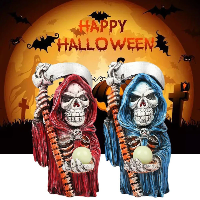 Ужасная мрачная статуя Жнеца окрашенная полимерная поделка реквизит на Хэллоуин