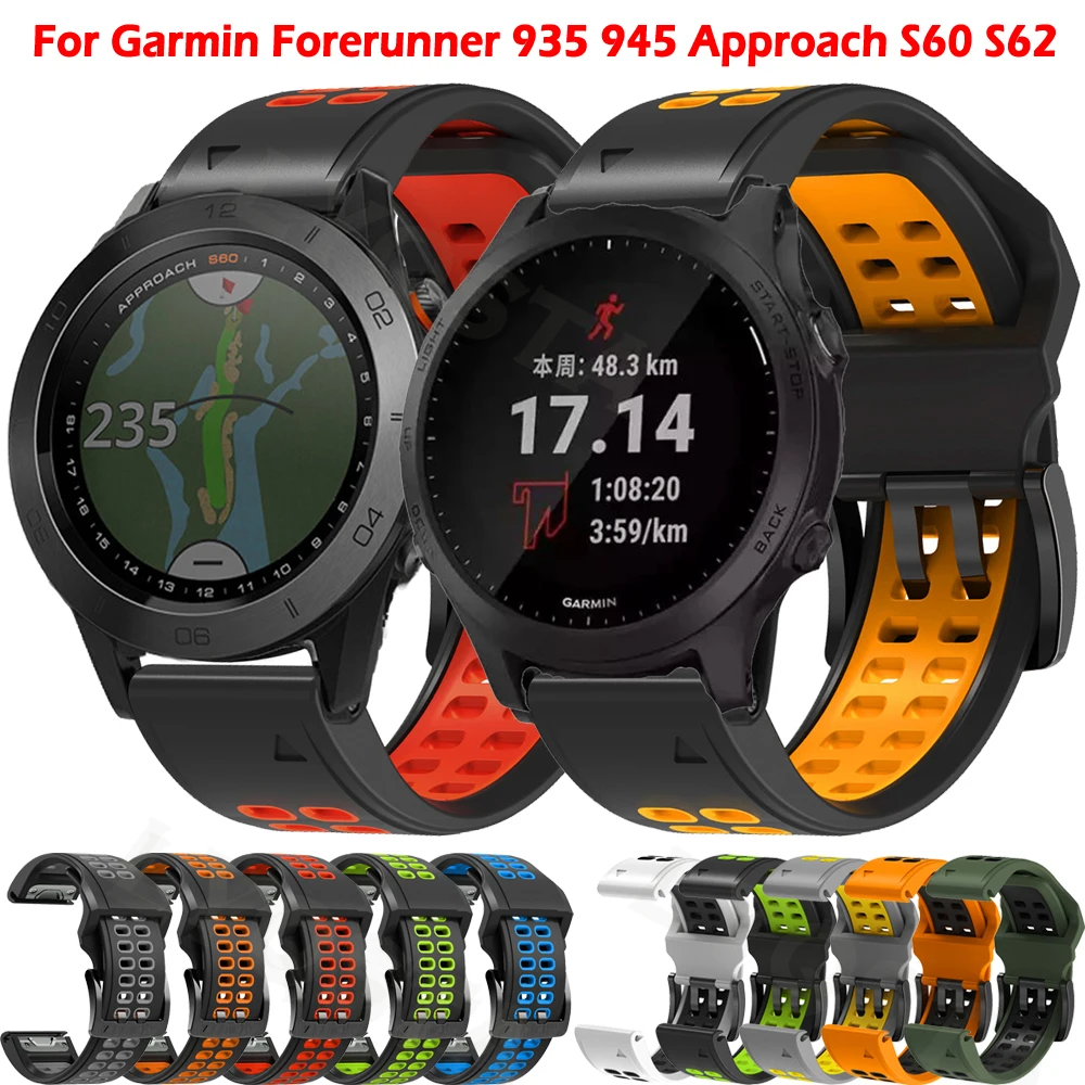 

Ремешок для наручных часов для Garmin Fenix 5 Plus 6 Pro Forerunner 935 945 подход S60 S62 быстрое прилегание силиконовые простые наручные часы