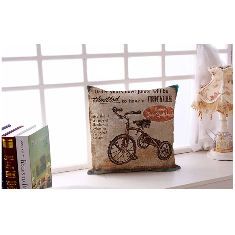 

Retro Transportation Pillowcase Peach Skin Car Bedroom Sofa Soft Cushion Pillowcase Wholesale