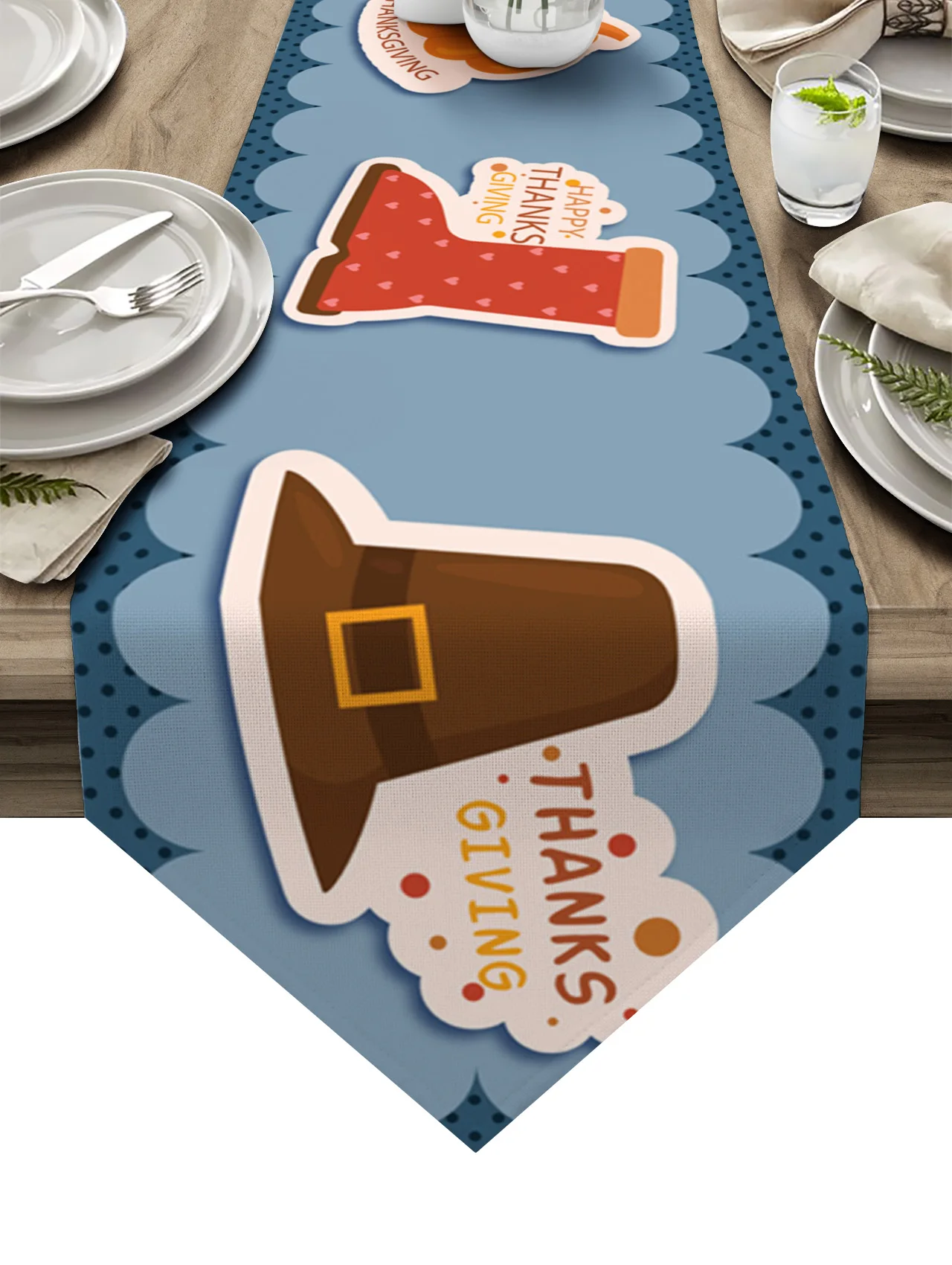 

Thanksgiving Boots Hat Pumpkin Table Runners Modern Home Dining Room Decor Table Cloth Wedding Party Table Runners