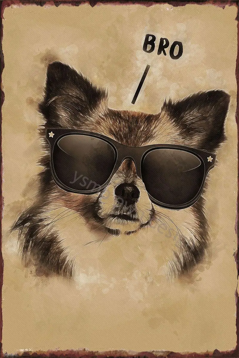 

Жестяная Табличка с собакой, винтажный металлический знак чихуахуа в стиле ретро, Жестяная Табличка, настенный Декор для дома, клуба, мужско...