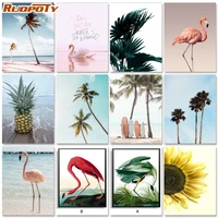 ruopoty flamingos paint by numbers adult landscape drawing on canvas handpainted art gift diy digital picture kits wall art