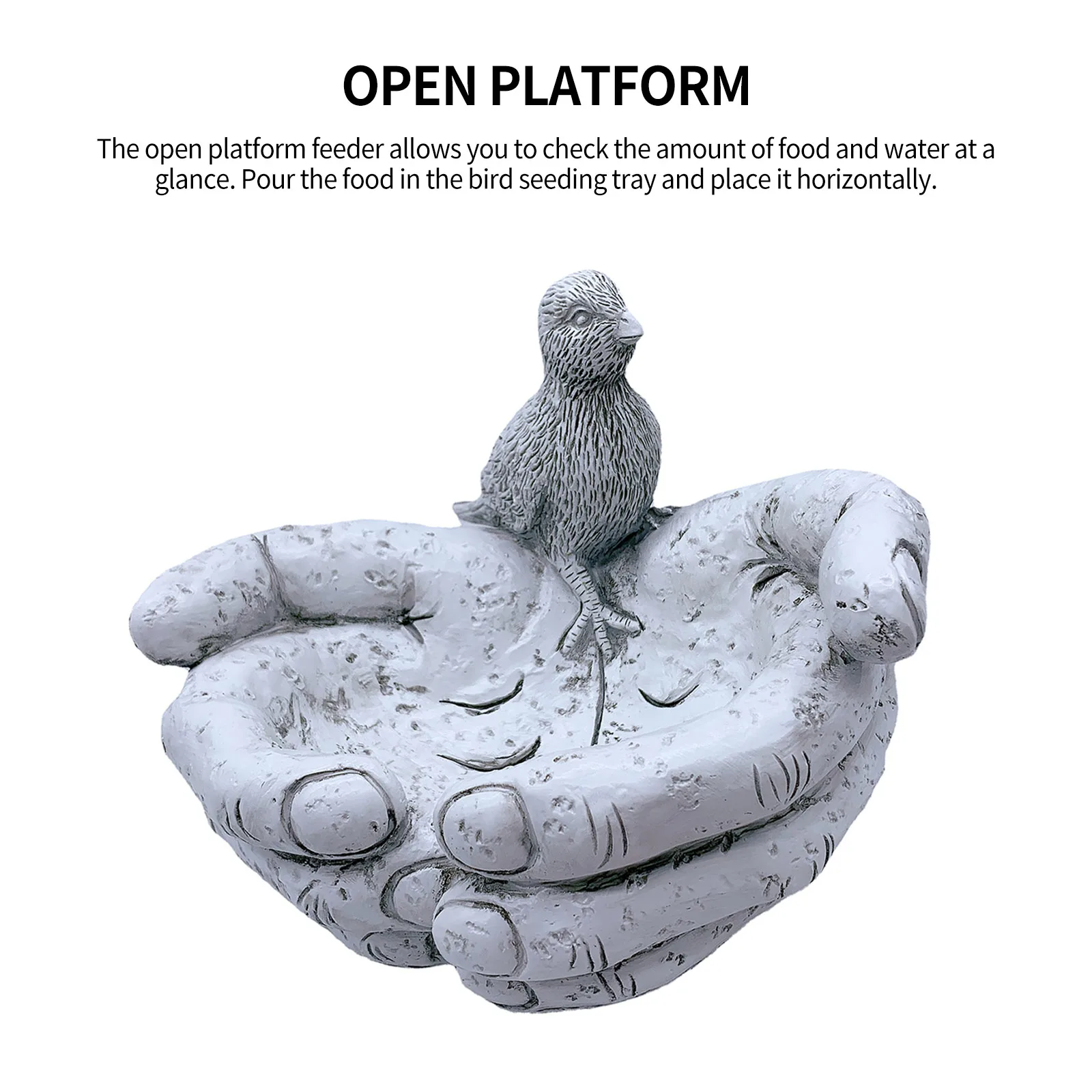 

Hand-shaped Stone Bird Feeder Drinker Water Bottle Cup Cat Chicken Pigeon Budgie hot For Chicken Pigeon Home Garden