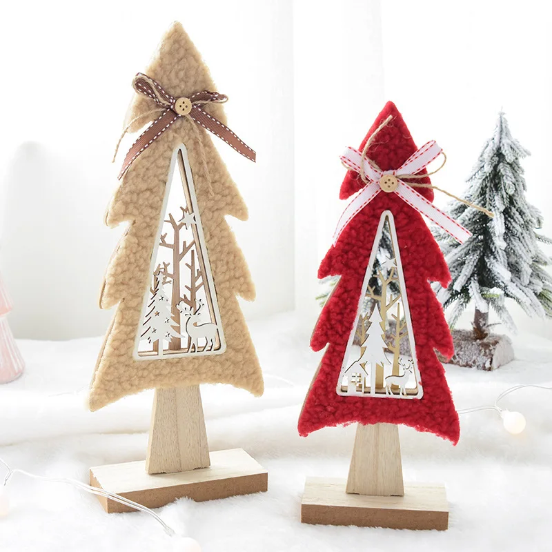 Новая Скандинавская деревянная плюшевая полая Маленькая рождественская елка