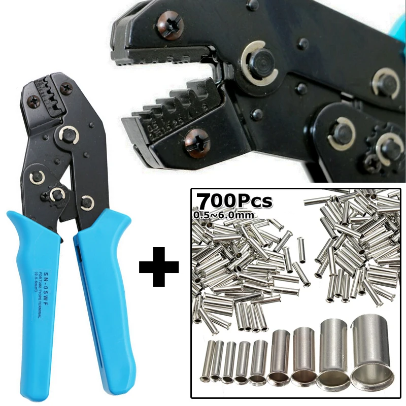 700 шт. обжимные клещи уплотнение стыковой проволоки разъемы + 1 N 06 мини Щипцы
