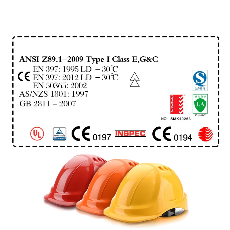 Защитный шлем ABS Белый электрическое строительство регулируемый с прочностью